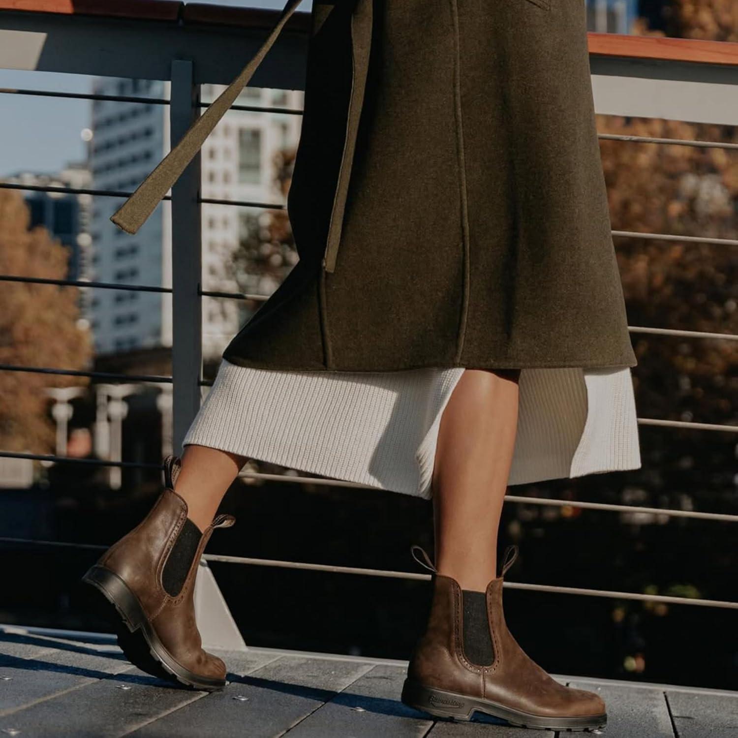 imageBlundstone Womens High Top Chelsea Boots AU Sizes Stamped on Bottom of BootAntique Brown