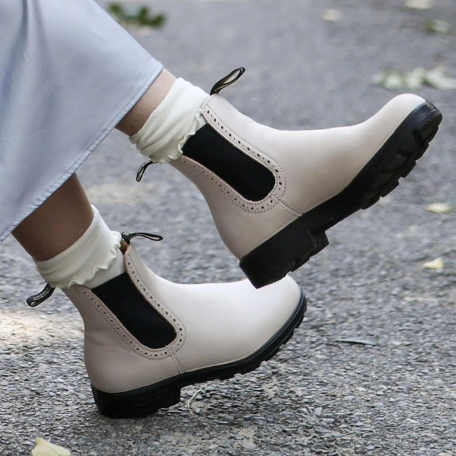 imageBlundstone Womens High Top Chelsea Boots AU Sizes Stamped on Bottom of BootPearl